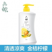 六神清透凉爽沐浴露(金桔+柠檬)750ml植物洁肤配方